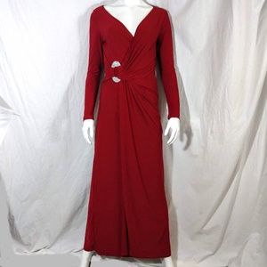 Cameo Dark Red Evening Dress w/ Sparkly Buckle